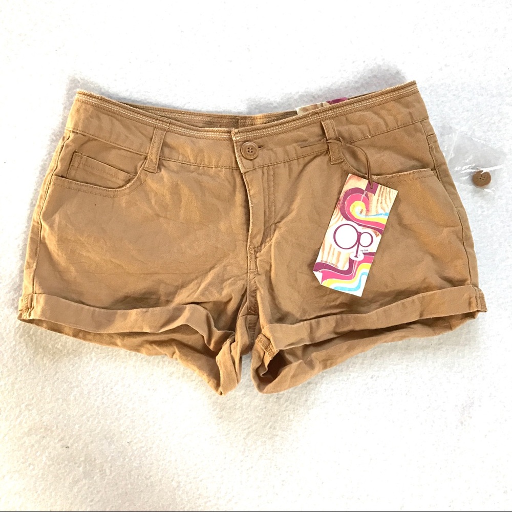OP Juniors Dark Tan Cappuccino Cotton Shorts 7 NEW NWT
